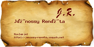 Jánossy Renáta névjegykártya